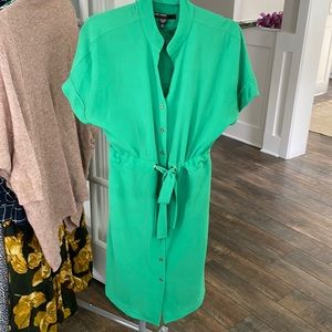 Maggy London Green Elastic Tie Waist Dress